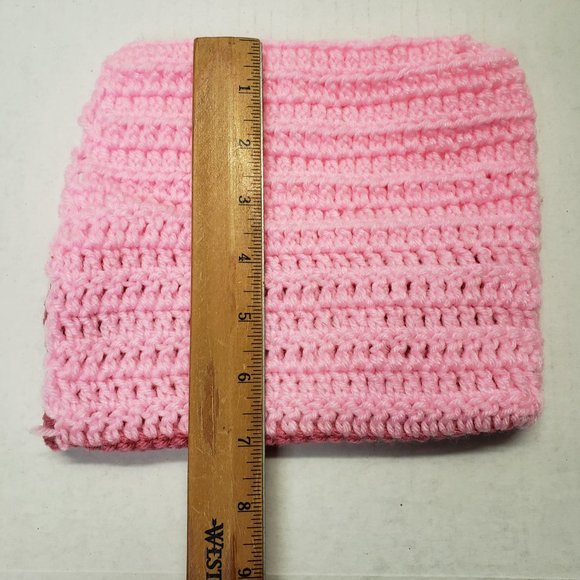 Girls Kids Pink Crochet Unique Handmade Hoodie with Mask | Facemask - Picture 3 of 7